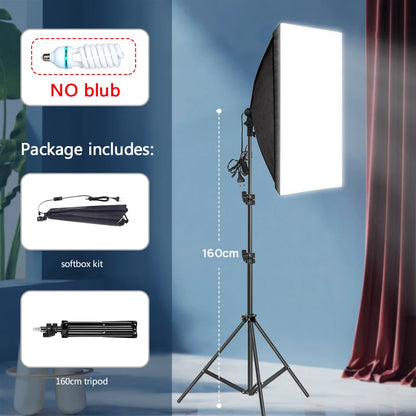 Professional Photography softbox Lighting soft box With Tripod E27 Photographic Bulb Continuous Light System for Photo studio