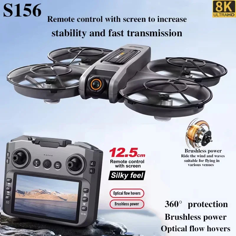S156 Drone GPS 8K Professional HD 360° Dual Camera Screen Remote Control  Brushless Motors Obstacle Avoidance Quadcopter