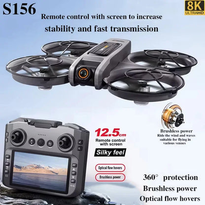 S156 Drone GPS 8K Professional HD 360° Dual Camera Screen Remote Control  Brushless Motors Obstacle Avoidance Quadcopter