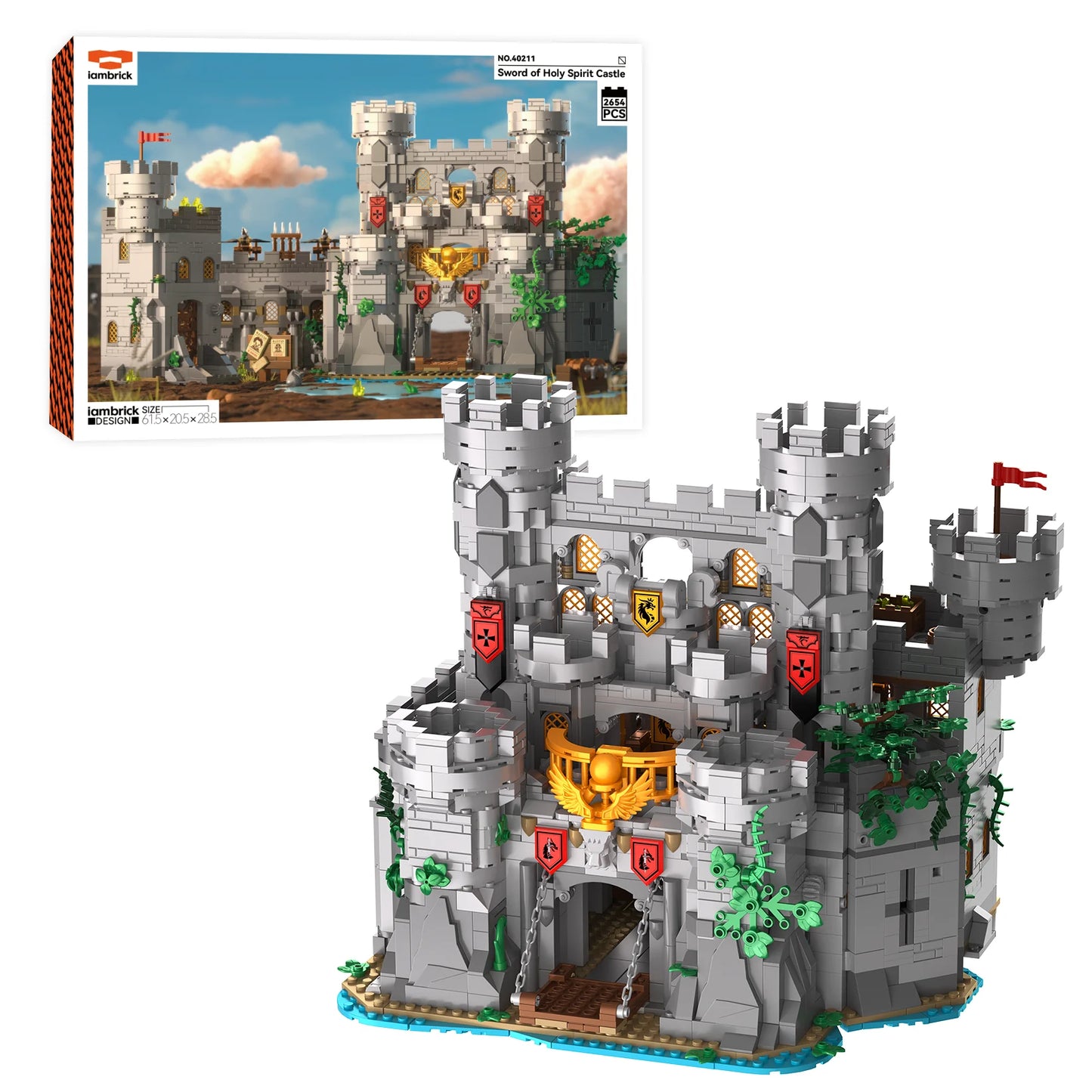 2484PCS Sword of Holy Spirit Castle Building Blocks Model Toys Sets Small Particle MOC Street View Bricks For Christmas Gifts