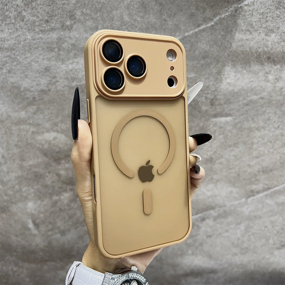 Matte Magnetic Translucent  Wireless Charge Phone Case For iPhone 17 Air 16 Plus 15 14 13 12 11 17 Pro Max for Magsafe Cover