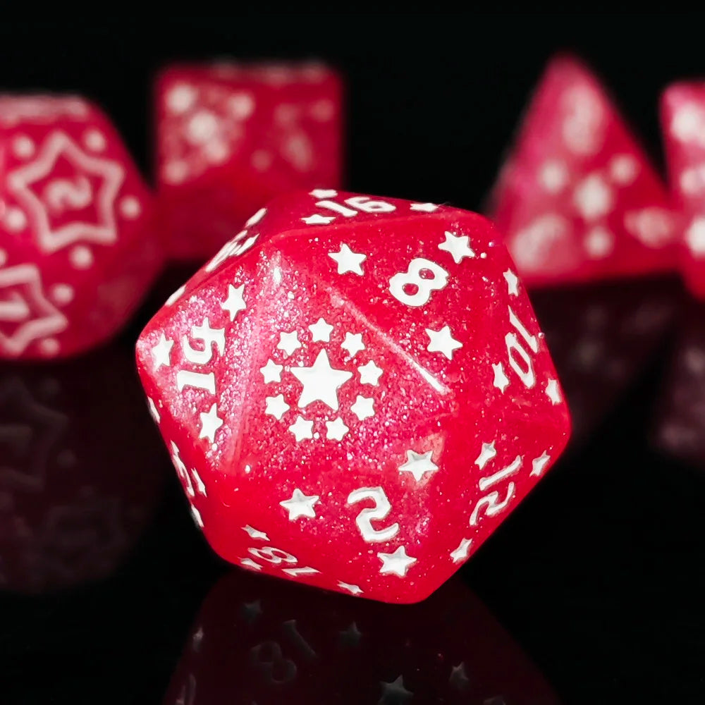 7Pcs/set Dungeons and Dragons Acrylic Beautiful Stars Dice Set for Home Club KTV Entertainment Accessory