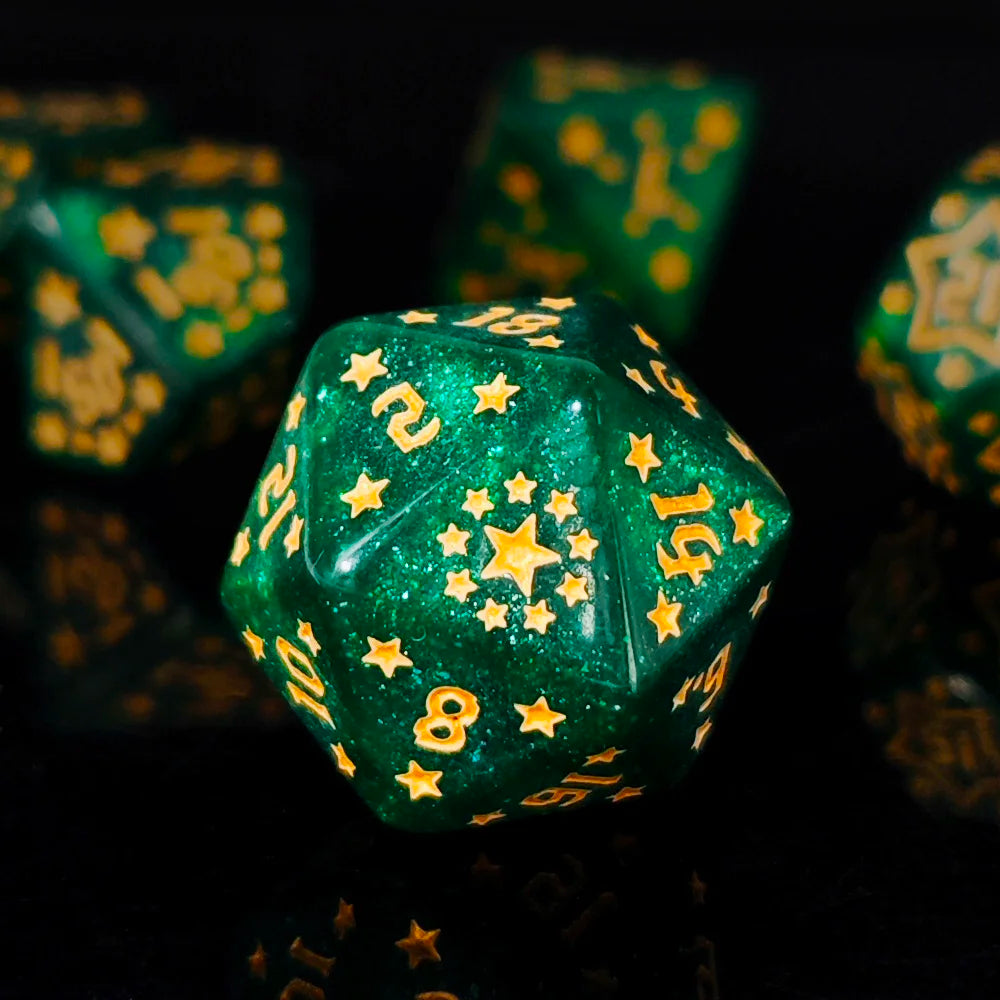 7Pcs/set Dungeons and Dragons Acrylic Beautiful Stars Dice Set for Home Club KTV Entertainment Accessory