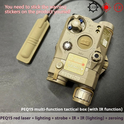 Tactical Airsoft PEQ-15 PEQ15 LA5C Red Dot Green Blue IR Fill Light Laser Indicator Weapon Scout Light LED Strobe Flashlight PEQ