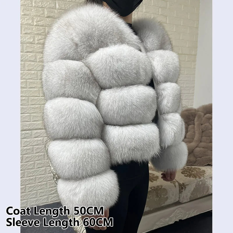Plus Size Tops Brown Fur Maomaokong Obese Women's Outerwear Natural Raccoon Real Fur Coat Winter Jacket Female Clothing 4xl