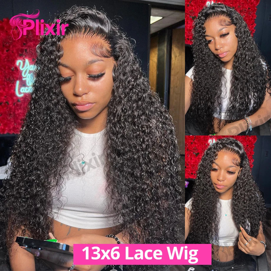 Deep Wave Frontal Wig 13x6 Hd Lace Brazilian Curly Human Hair Wigs Water Wave 30 40 Inch 13x4 Lace Front Human Hair Wig