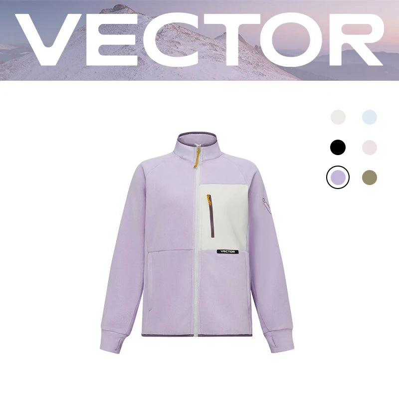 VECTOR Fleece Jacket Woman Autumn Winter Warm Coats Men Clothing 2023 Contrast Sleeve Sweatshirt Coats Color Outdoor Jakcets