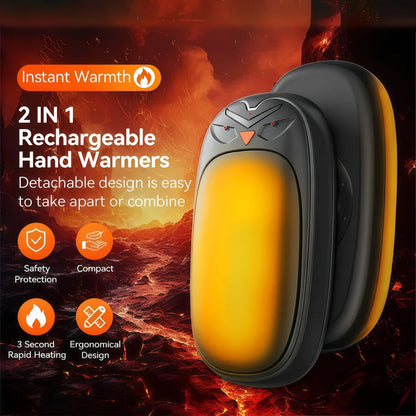 2-in-1 Hand Warmers Rechargeable 2 Pack Magnetic Electric Hand Warmer  Portable Pocket Hand Warmer