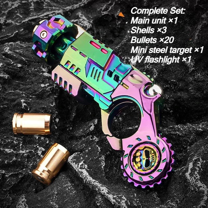 Shell-Ejecting Metal Alloy Toy Gun Realistic Fun Shooting Stress Relief Sensory Toy Pistol EDC Office Desk Gadget Gift for Boys