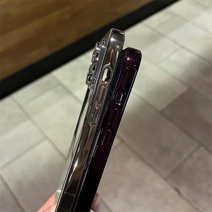 Luxury Plating For Magsafe Wireless Charge Case For iPhone 16 15 14 13 12 17 Pro Max Plus 16E Clear Soft Magnetic Silicon Cover