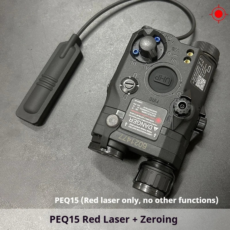 Tactical Airsoft PEQ-15 PEQ15 LA5C Red Dot Green Blue IR Fill Light Laser Indicator Weapon Scout Light LED Strobe Flashlight PEQ