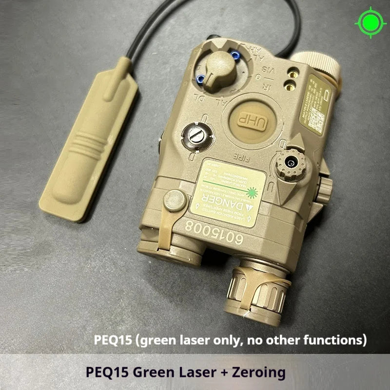 Tactical Airsoft PEQ-15 PEQ15 LA5C Red Dot Green Blue IR Fill Light Laser Indicator Weapon Scout Light LED Strobe Flashlight PEQ