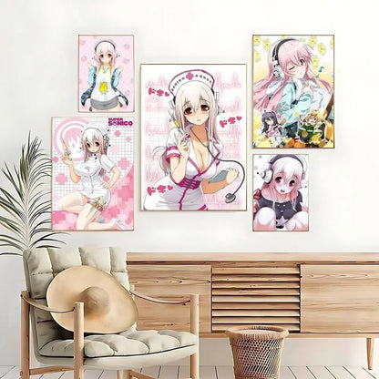 S-Super S-Sonico Poster Picture Canvas Painting Wall Art Home Decoration Print For Living Room Decor