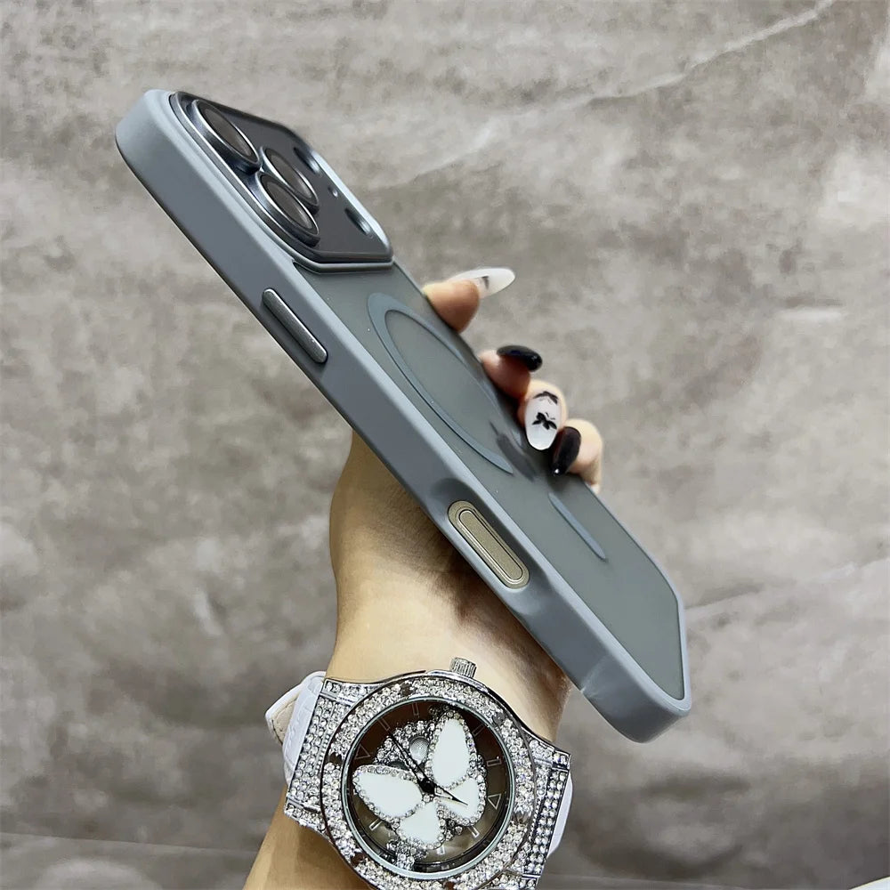 Matte Magnetic Translucent  Wireless Charge Phone Case For iPhone 17 Air 16 Plus 15 14 13 12 11 17 Pro Max for Magsafe Cover