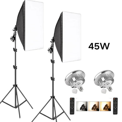 Softbox Light Photography Kit Photo 2M Tripiod for Soft Box Disc Light Led 45W Photo Studio Stand Lighting Shooting Lamp Video