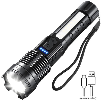 Rechargeable LED Flashlights, Super Bright Handheld Flashlight, 7 Modes with COB Work Light, Tactical Flash Light for Home