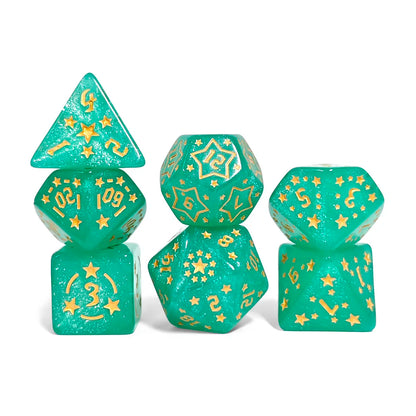 7Pcs/set Dungeons and Dragons Acrylic Beautiful Stars Dice Set for Home Club KTV Entertainment Accessory