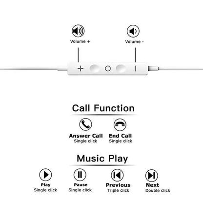 Type c Wired Earphones Cable Earbuds for Apple Lightning Headphones for Iphone 5 6 8 7 Plus X XS MAX XR 10 11 12 13 14 Pro 15 16