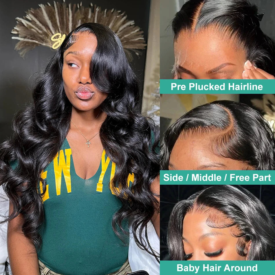 250 Density 40 Inch Body Wave 13x6 Hd Lace Front Wig 360 Lace Frontal Wigs For Women Brazilian 13x4 Pre Plucked Lace Human Hair