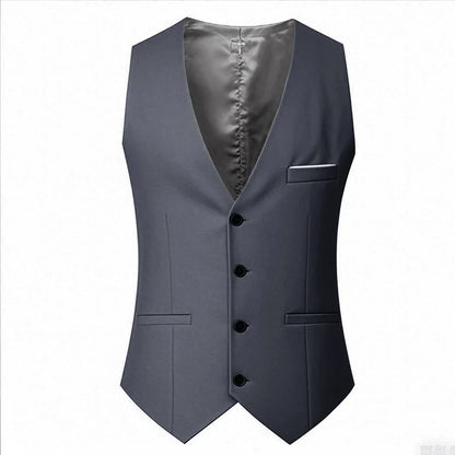 M-7XL Spring/summer Man Suit Vest Sleeveless Vest with Adjustable Waist Single Breasted Solid Color Business Suit Vest Wedding