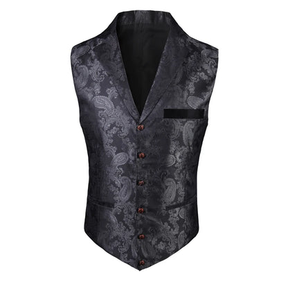 2025 New High-end Suit Collar Jacquard White Vest for Men, Black Sleeveless Waistcoat,navy Blue Billiards Uniform,magician Vests