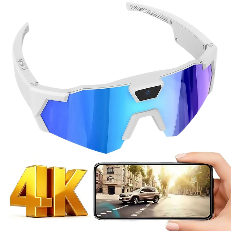 AI Smart Glasses 1200W Pixel 8K HD Camera Video Recording Outdoor Cycling Skiing Windproof Eye Protection Photography Sunglasses