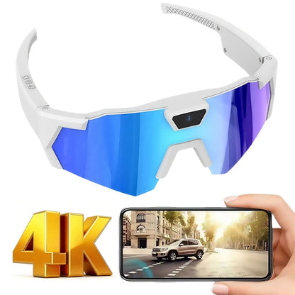 AI Smart Glasses 1200W Pixel 8K HD Camera Video Recording Outdoor Cycling Skiing Windproof Eye Protection Photography Sunglasses