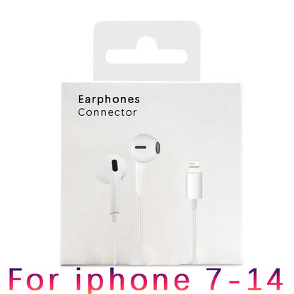 Wired Earphones Type c Earbuds for Apple Lightning Headphones with Line Iphone 5 6 8 7 Plus X XS MAX XR 10 11 12 13 14 Pro 15 16