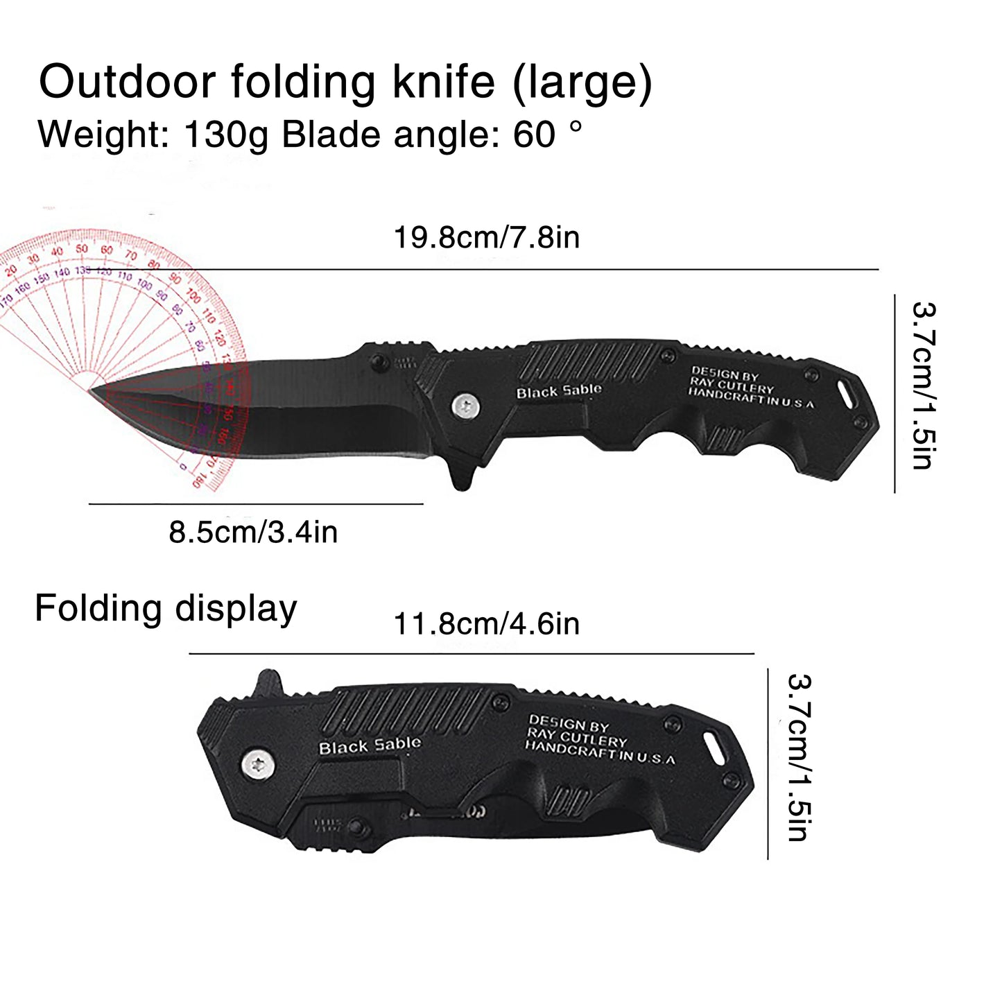Folding knife, pocket knife with pocket clip, stainless steel blade knife, Edc knife for men and women, camping, fishing