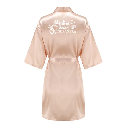 Mis15 Años Robe 15 Years Girl Birthday Party Robes Quinceanera Robe Mis XV Bathrobe Silkly Nightgown