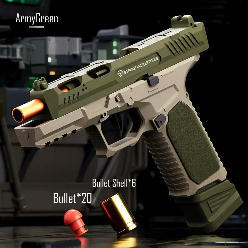 SIG17 Pistol Shell Throwing Continuous Firing Blowback Soft Bullet Gun Empty Hanging Birthday Gift