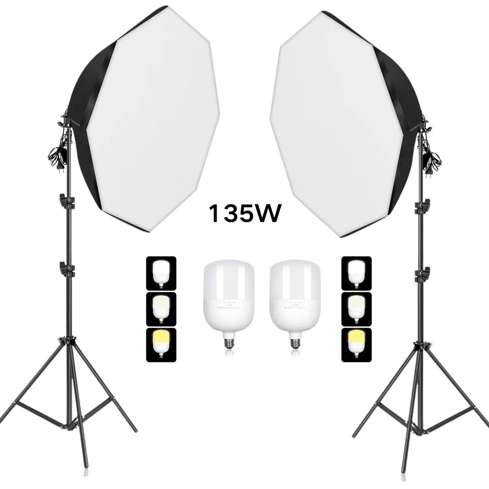Softbox Light Photography Kit Photo 2M Tripiod for Soft Box Disc Light Led 45W Photo Studio Stand Lighting Shooting Lamp Video