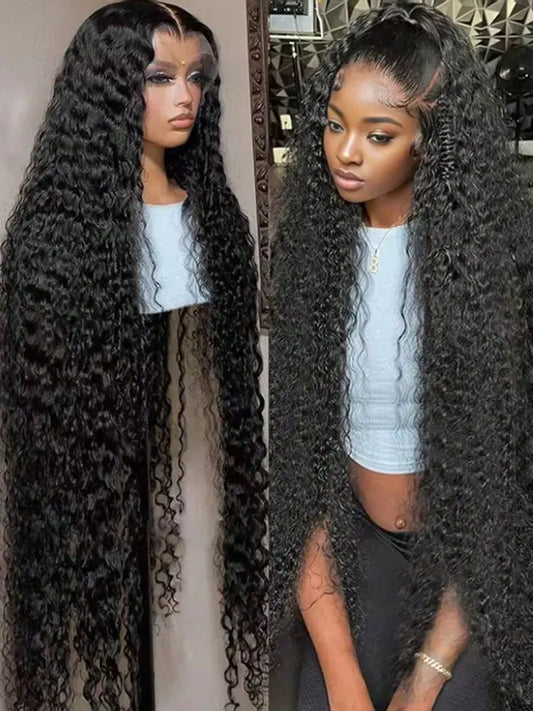 Front Human Ha13x4 13x6 HD Lace Deep Wave Frontal Wig Brazilian Jerrly Curly Lace ir Wigs For Women 200 250 Density Hair Wigs